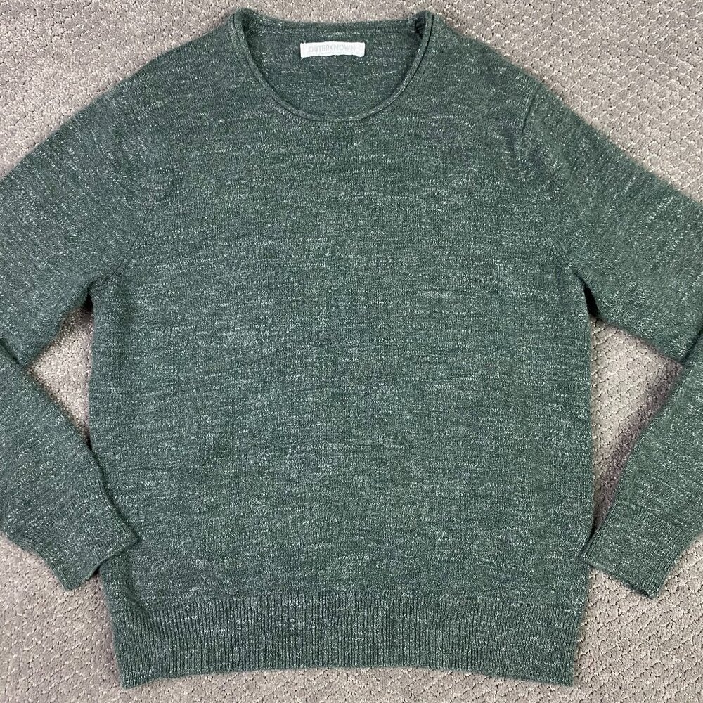 Outerknown Sweater Sweatshirt Large Fits like Small Green Heather Crew Roll Neck